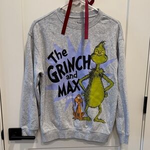 Dr. Seuss Gray Grinch and Max Graphic Sweatshirt